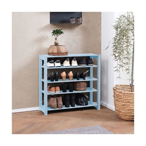 Bjergby skoreol m/ 5 hylder - Himalayan Blue - Mål: B113 x H80 x D40 cm.